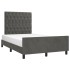 Estructura de cama sin colchón terciopelo gris oscuro