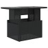 Mesa de jardín superficie de vidrio ratán PE negro 100x55x73