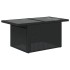 Mesa de jardín superficie de vidrio ratán PE negro 100x55x73