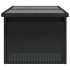Mesa de jardín superficie de vidrio ratán PE negro 100x55x73