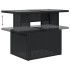 Mesa de jardín superficie de vidrio ratán PE negro 100x55x73