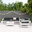 Set muebles jardín 6 pzas con cojines madera maciza pino blanco