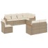 Juego de sofás de jardín con cojines beige 8 pzas ratán