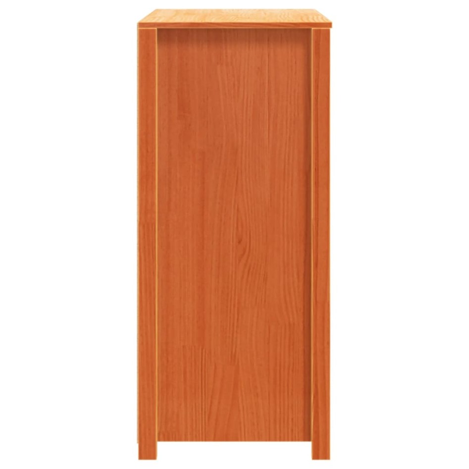 Armario auxiliar madera maciza de pino marrón cera 100x40x90