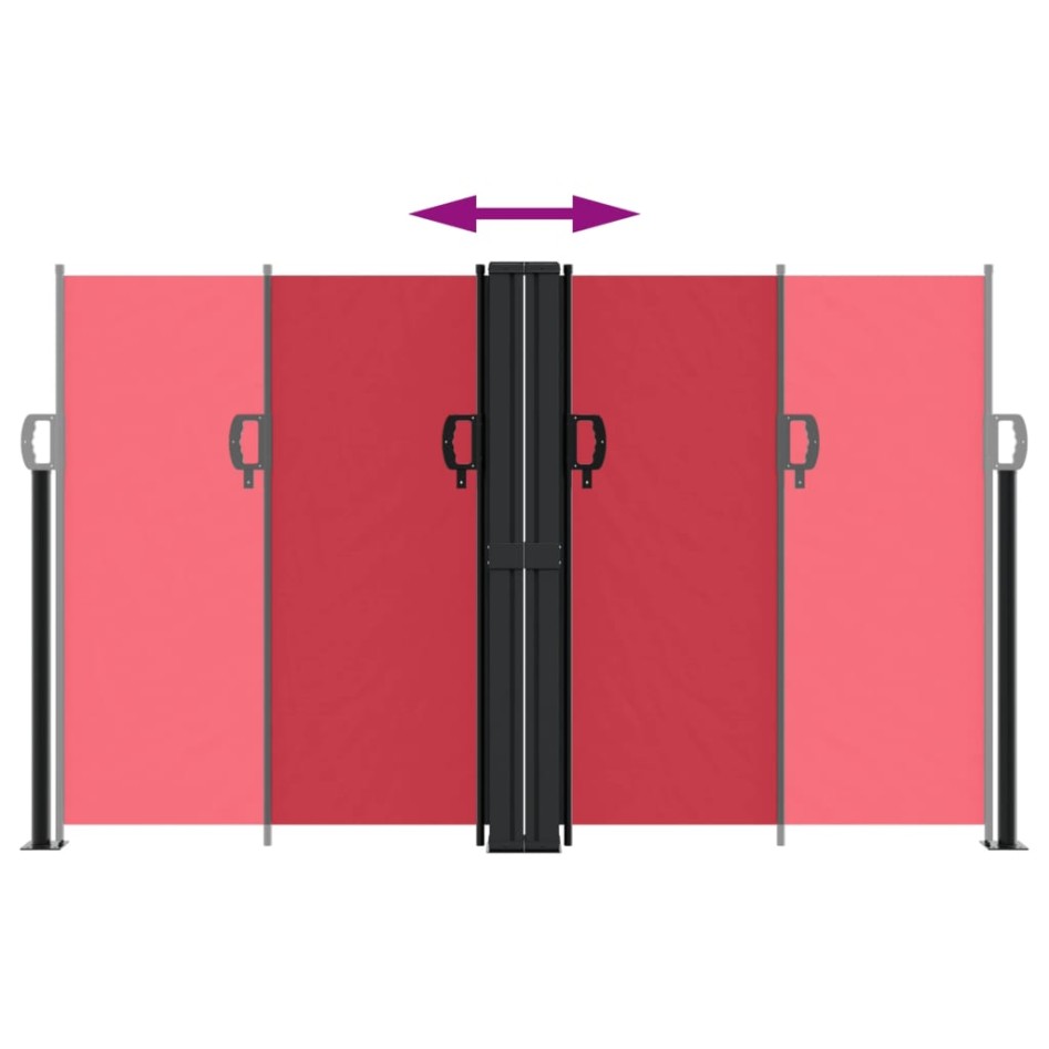 Toldo lateral retráctil rojo 140x1000