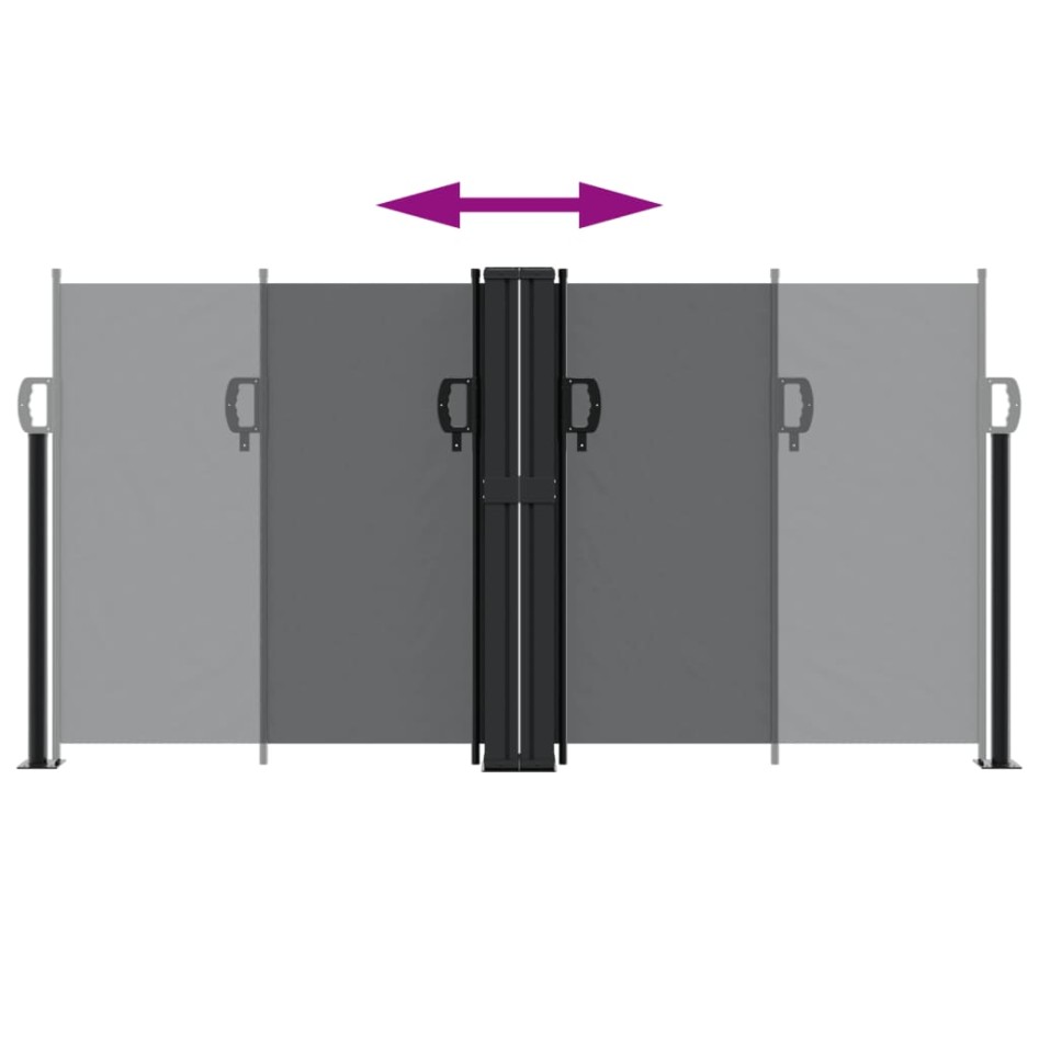 Toldo lateral retráctil negro 120x1000