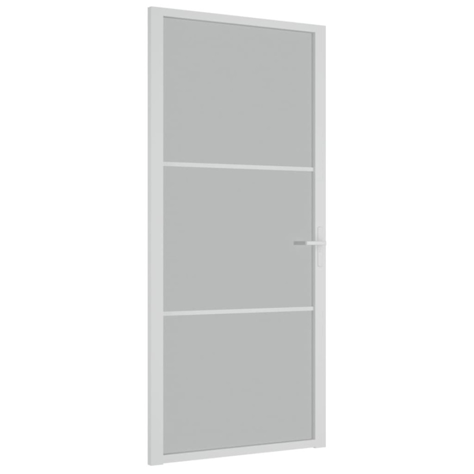 Puerta interior de vidrio y aluminio blanco mate 93x201,5