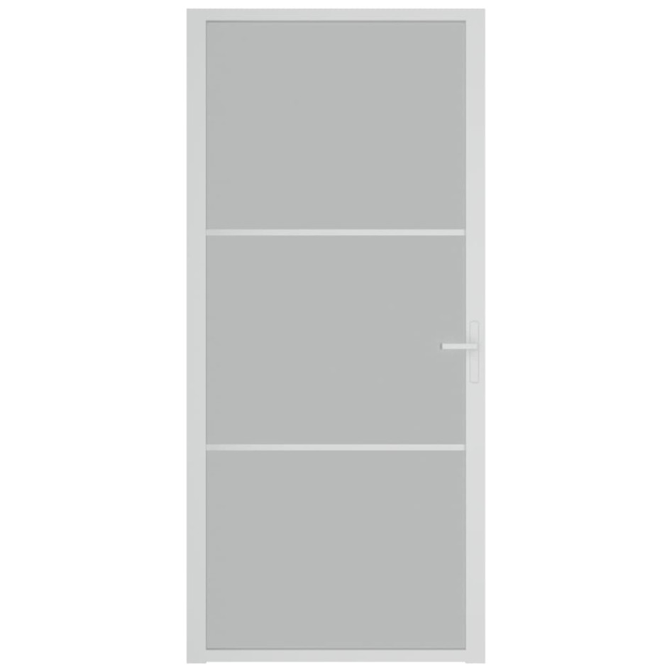 Puerta interior de vidrio y aluminio blanco mate 93x201,5