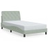 Estructura de cama sin colchón terciopelo gris claro 100x200