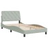 Estructura de cama sin colchón terciopelo gris claro 100x200