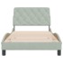 Estructura de cama sin colchón terciopelo gris claro 100x200