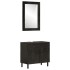 Conjunto de armarios de baño 2 piezas madera maciza de