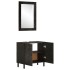Conjunto de armarios de baño 2 piezas madera maciza de