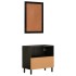 Conjunto de armarios de baño 2 piezas madera maciza de