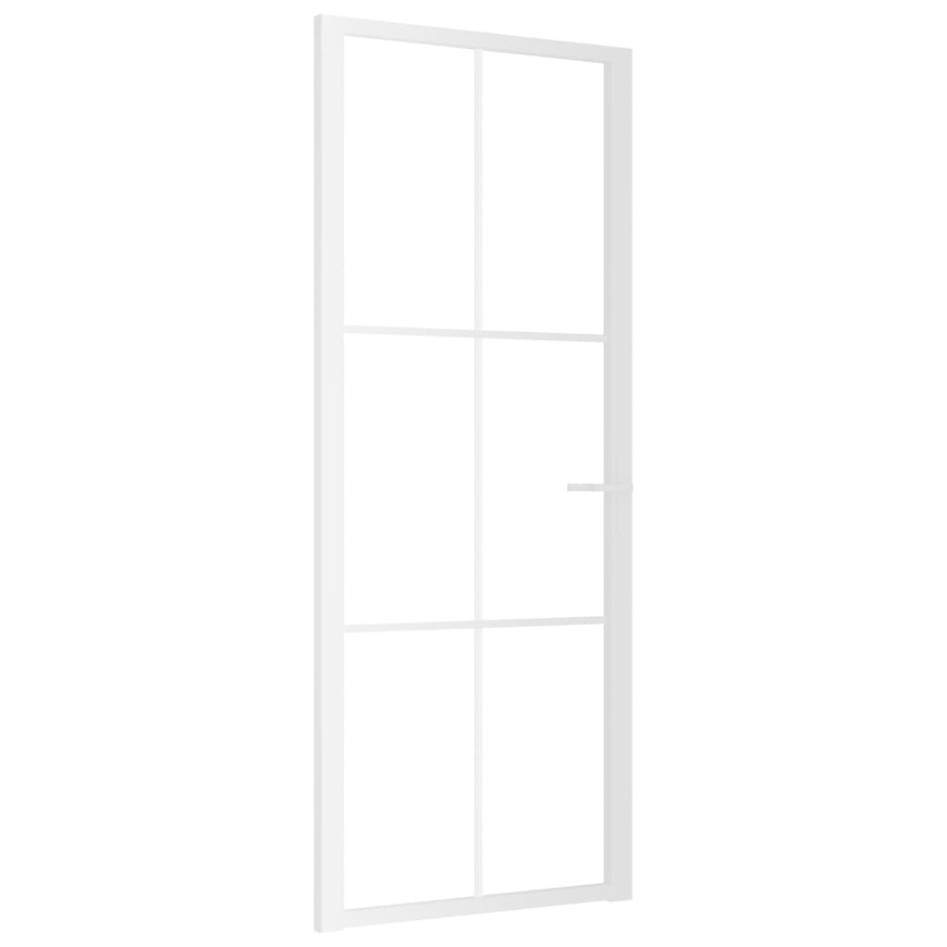 Puerta interior vidrio EGS y aluminio blanco 83x201,5