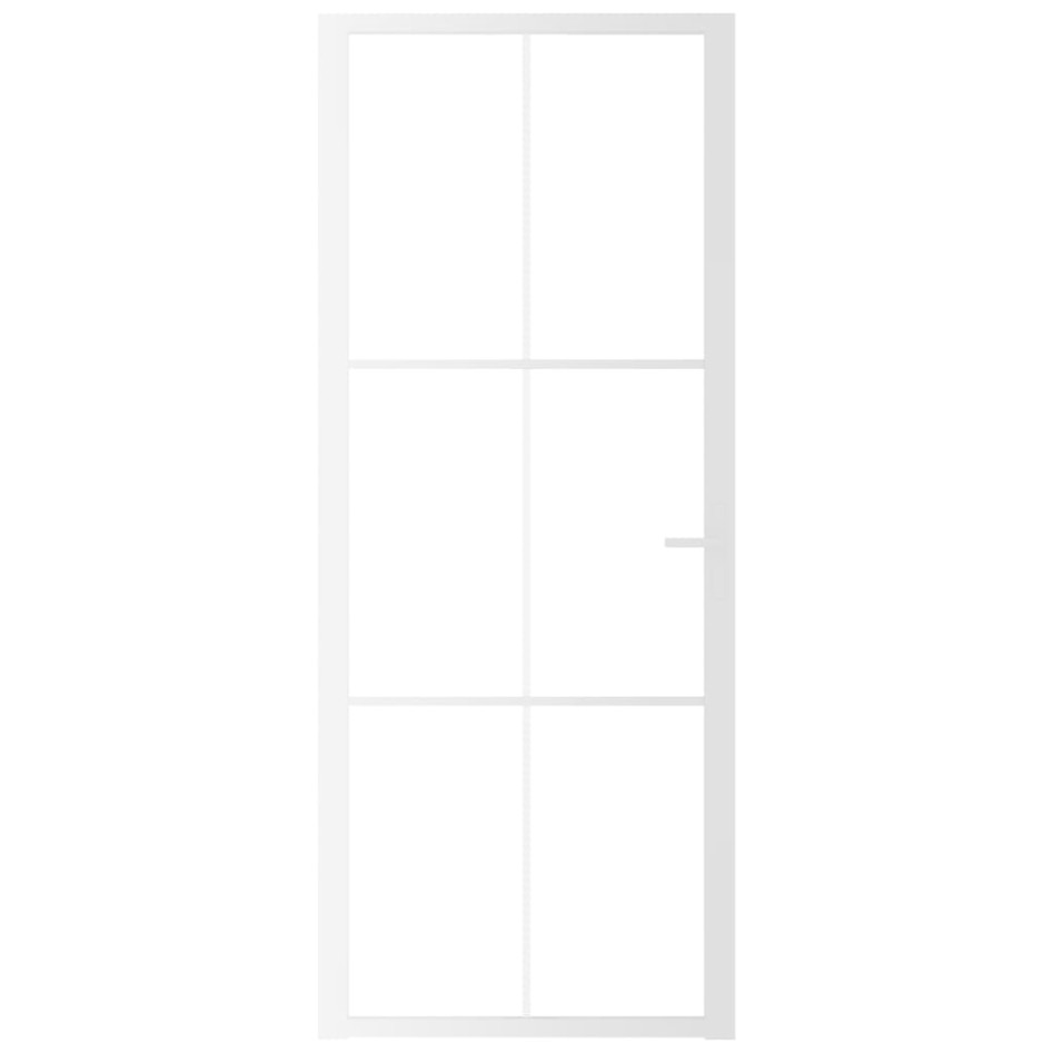 Puerta interior vidrio EGS y aluminio blanco 83x201,5