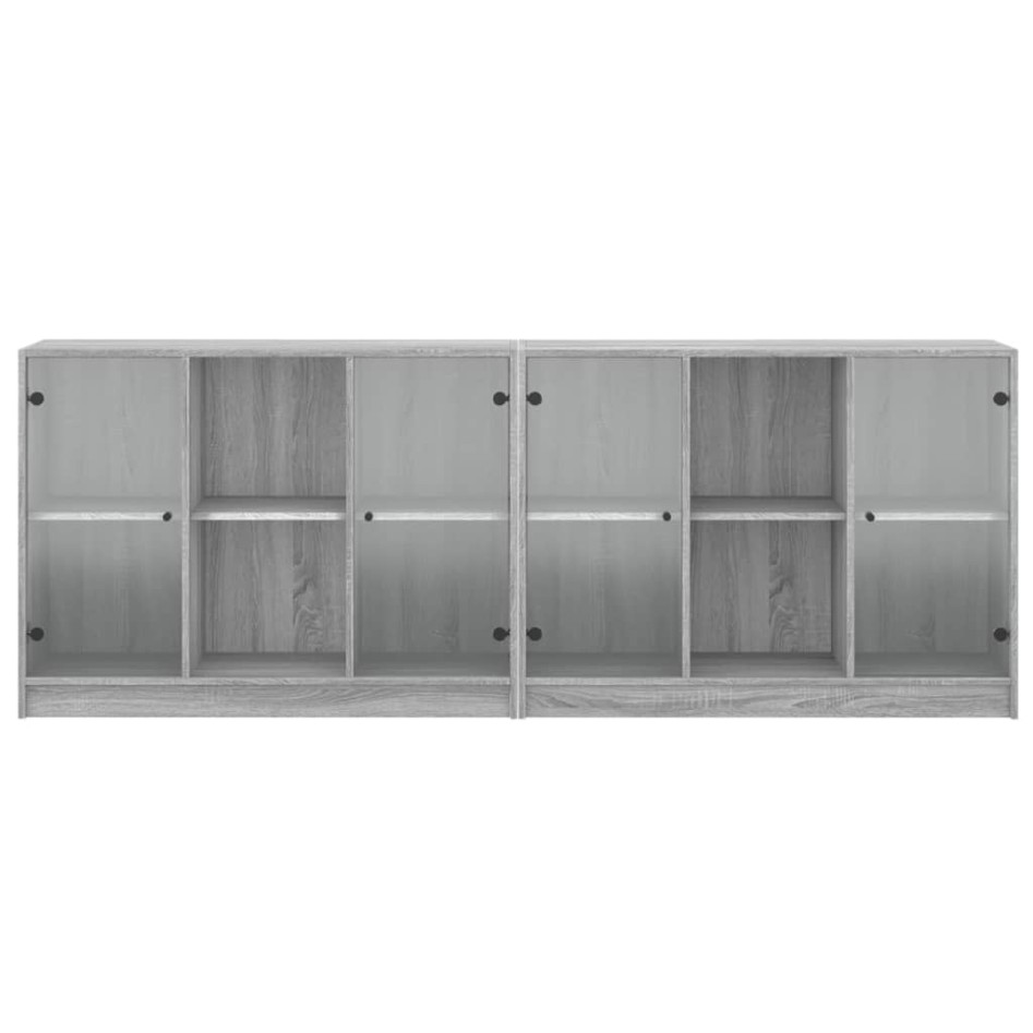 Estantería con puertas madera gris Sonoma 204x37x75