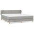 Cama box spring con colchón tela gris claro 180x200