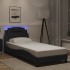 Estructura cama con luces LED cuero sintético negro 80x200