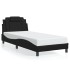 Estructura cama con luces LED cuero sintético negro 80x200