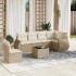 Set sofás de jardín 7 piezas y cojines ratán sintético