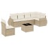 Set sofás de jardín 7 piezas y cojines ratán sintético