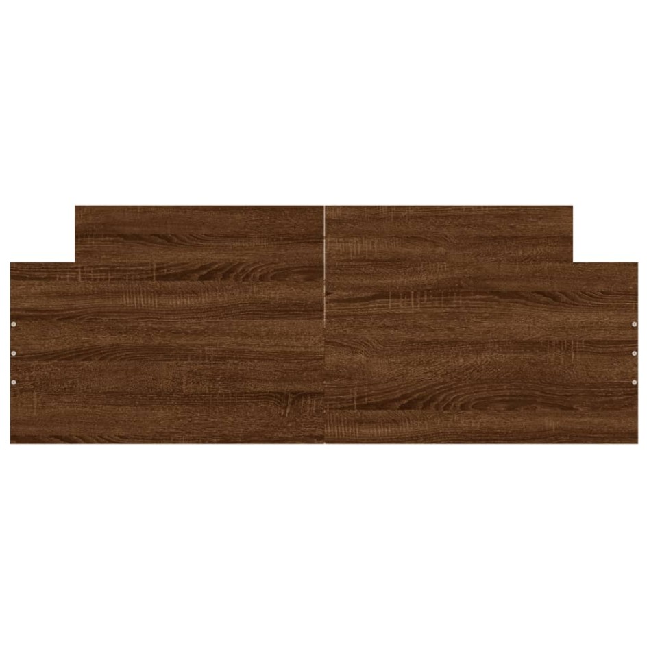 Estructura de cama con cabecero piecero roble marrón