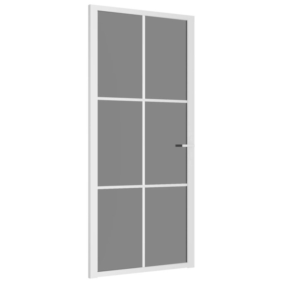 Puerta interior vidrio EGS y aluminio blanco 93x201,5