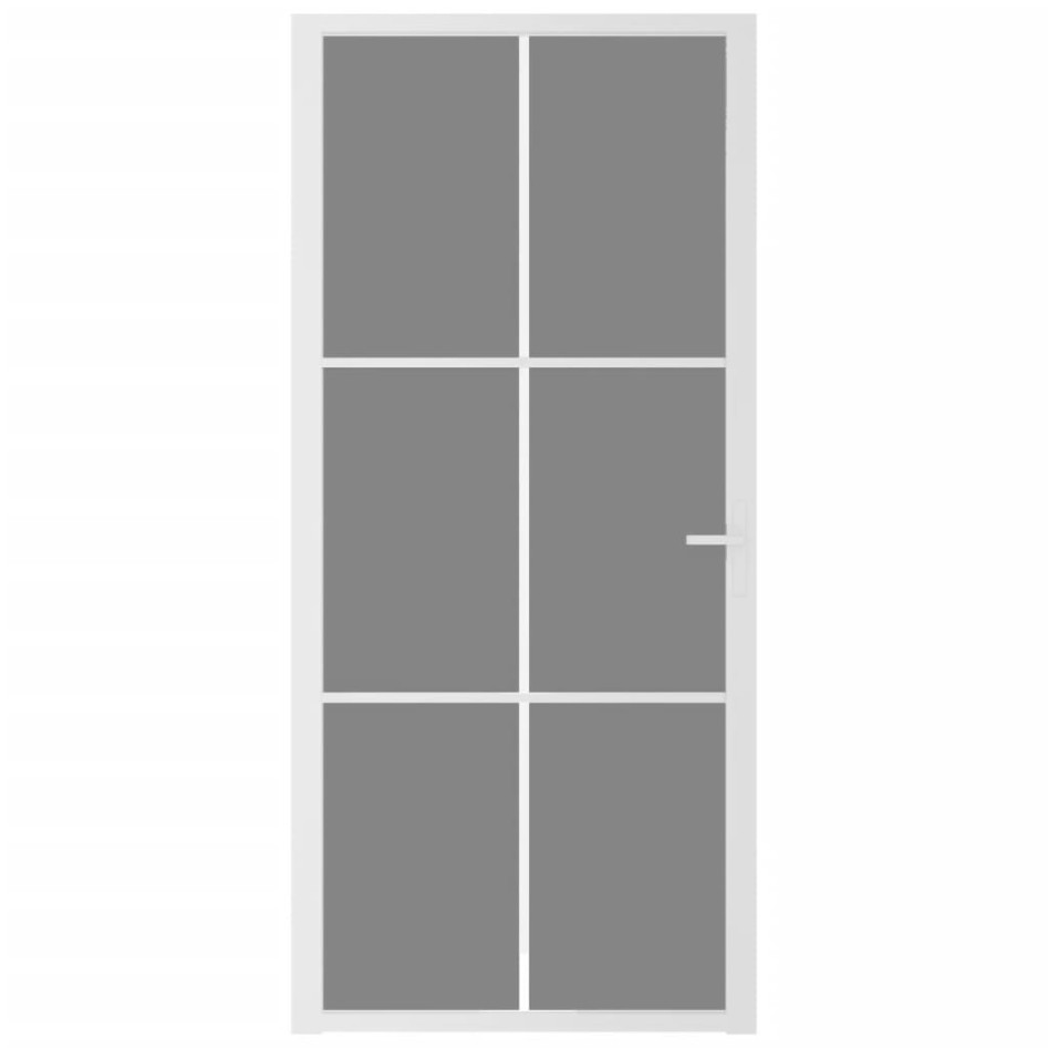 Puerta interior vidrio EGS y aluminio blanco 93x201,5