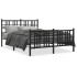 Estructura cama sin colchón con estribo metal negro 120x190