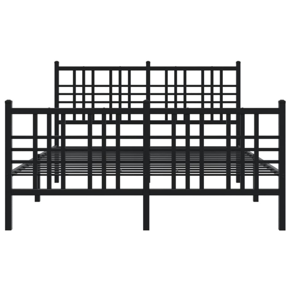 Estructura cama sin colchón con estribo metal negro 120x190