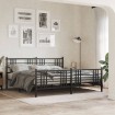 Estructura cama sin colchón con estribo metal negro 183x213 cm