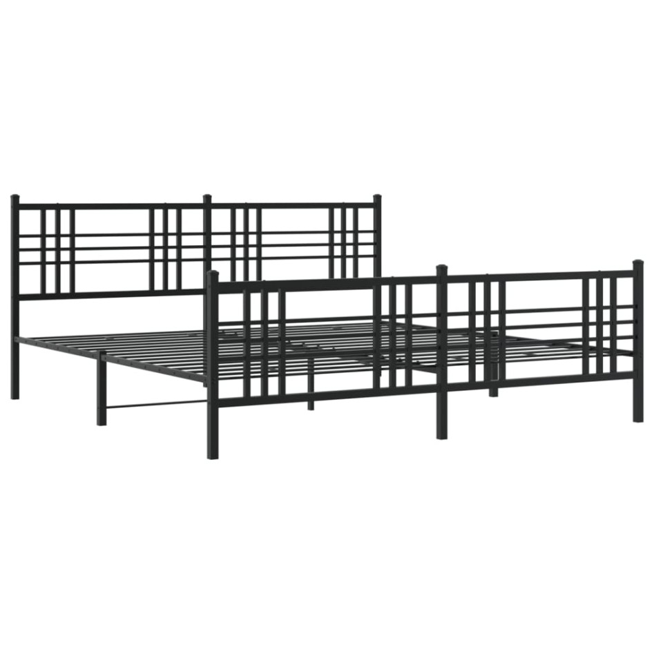 Estructura cama sin colchón con estribo metal negro 183x213