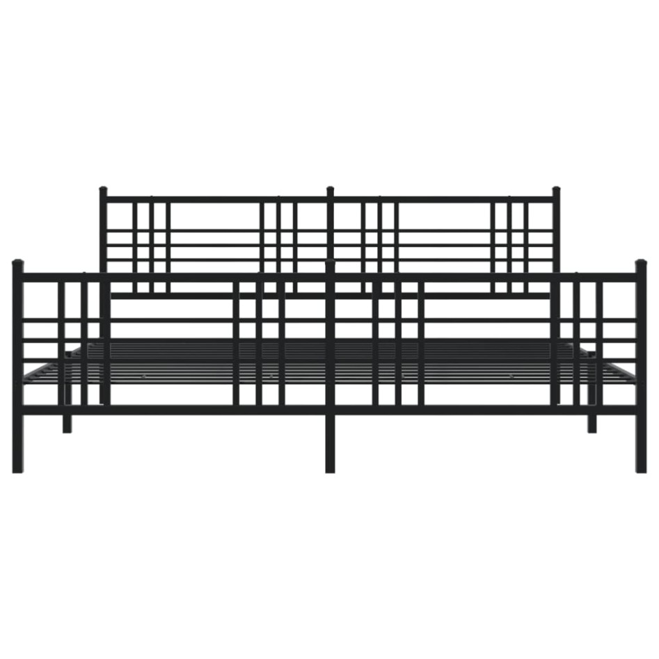 Estructura cama sin colchón con estribo metal negro 183x213