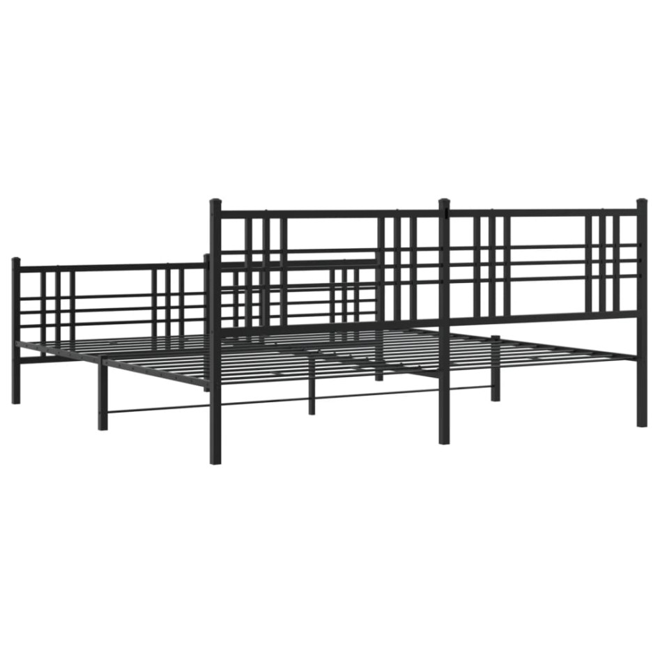 Estructura cama sin colchón con estribo metal negro 183x213