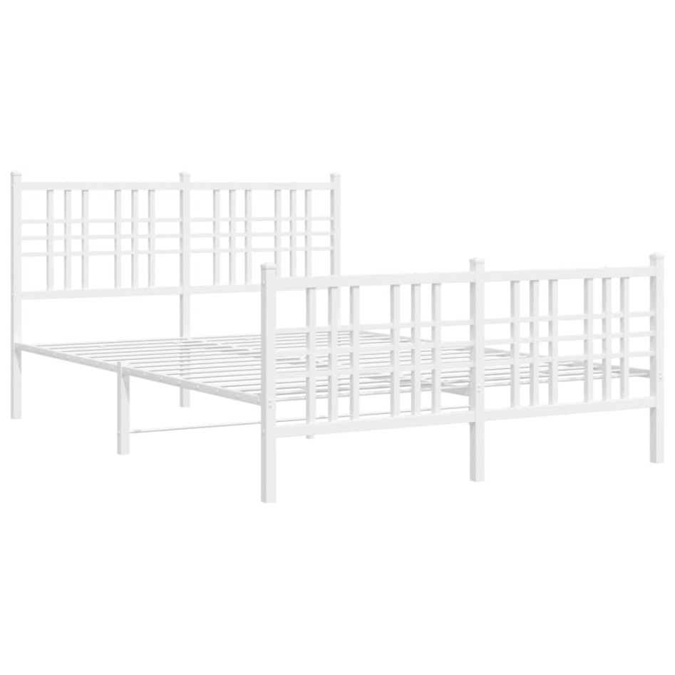 Estructura cama sin colchón con estribo metal blanco 140x190
