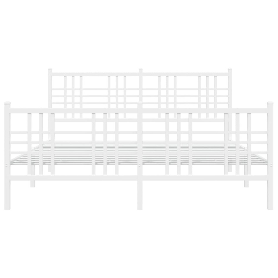 Estructura cama sin colchón con estribo metal blanco 150x200