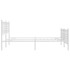 Estructura cama sin colchón con estribo metal blanco 150x200