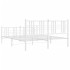Estructura cama sin colchón con estribo metal blanco 150x200