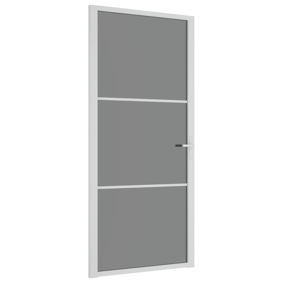 Puerta interior vidrio EGS y aluminio blanco 93x201,5