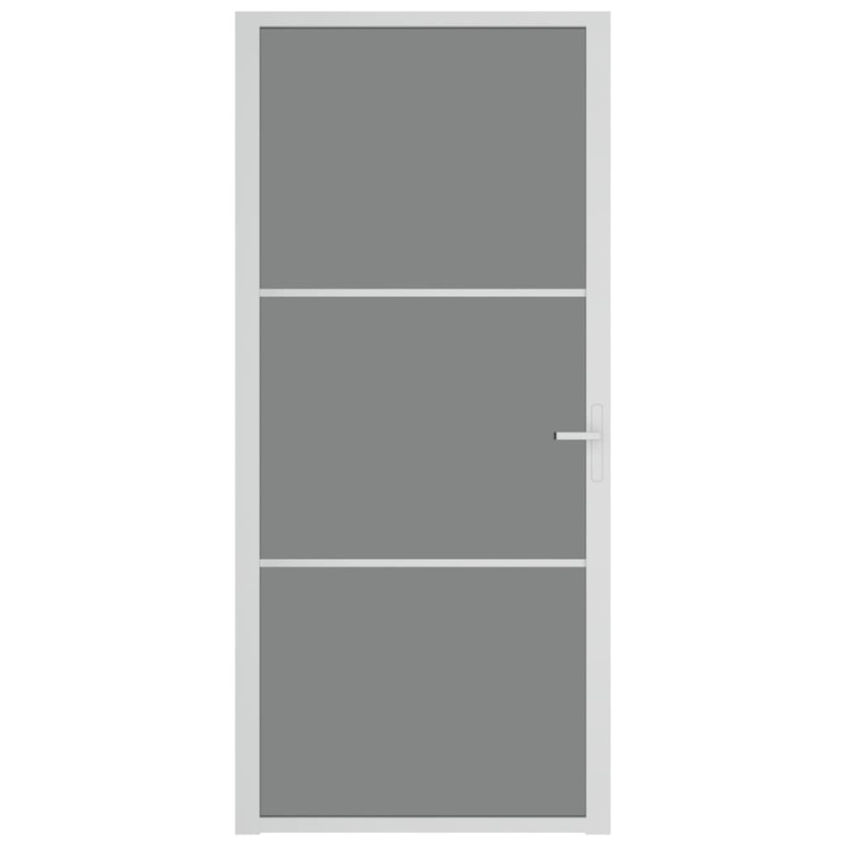 Puerta interior vidrio EGS y aluminio blanco 93x201,5