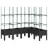 Jardinera con enrejado PP negro 160x120x142,5