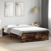 Estructura cama madera ingeniería metal roble ahumado 120x190cm