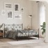 Estructura cama sin colchón con estribo metal negro 137x190