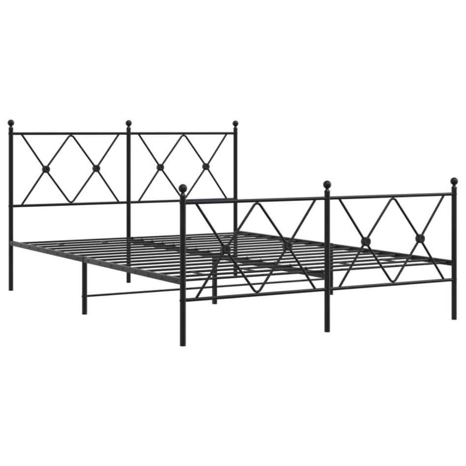 Estructura cama sin colchón con estribo metal negro 137x190