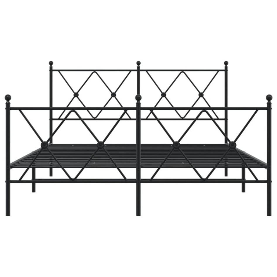 Estructura cama sin colchón con estribo metal negro 137x190