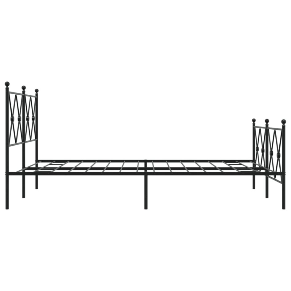 Estructura cama sin colchón con estribo metal negro 137x190