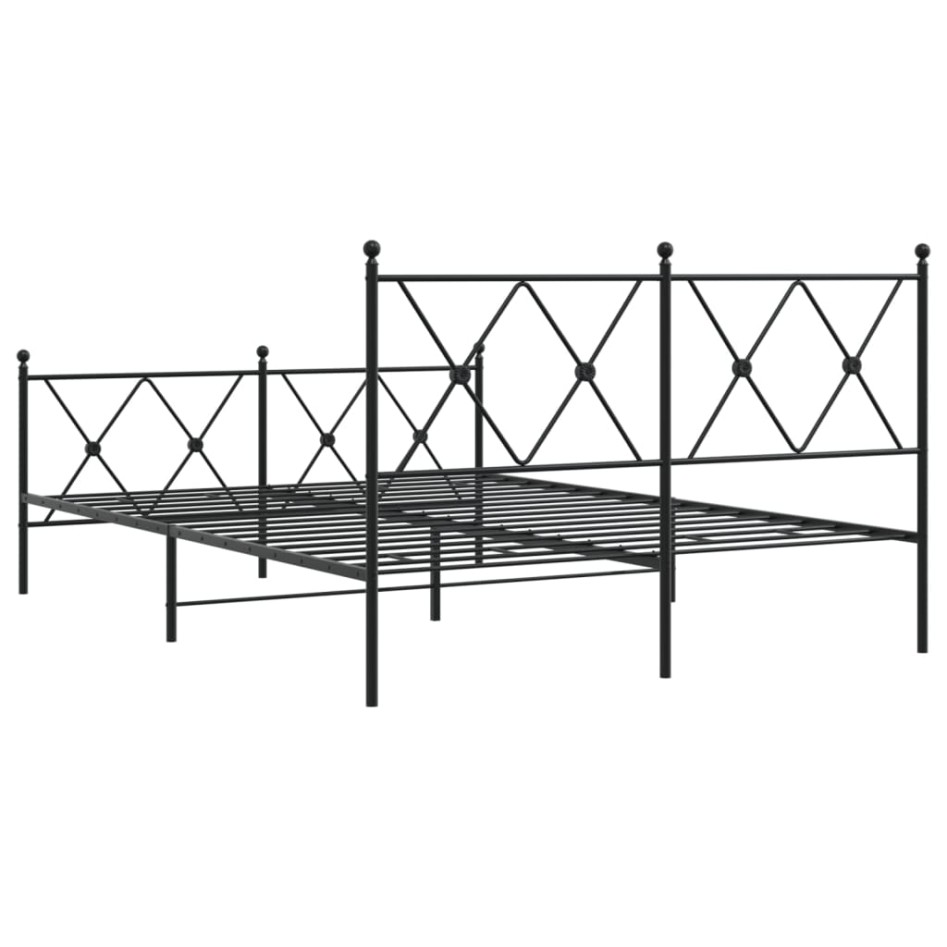 Estructura cama sin colchón con estribo metal negro 137x190