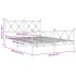 Estructura cama sin colchón con estribo metal negro 137x190