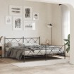 Estructura cama sin colchón con estribo metal negro 183x213 cm